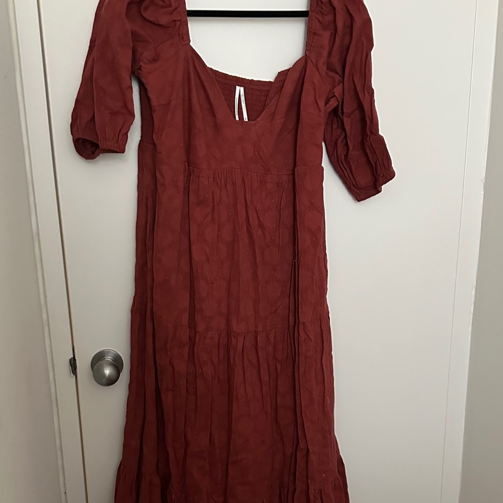 Anthropologie Terracotta Long Sleeve Dress